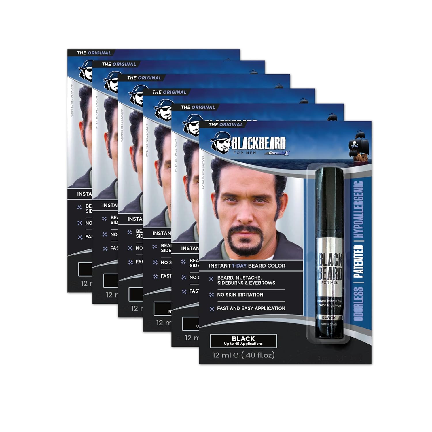 Blackbeard for Men Instant Beard Color - Easy All Day Solution