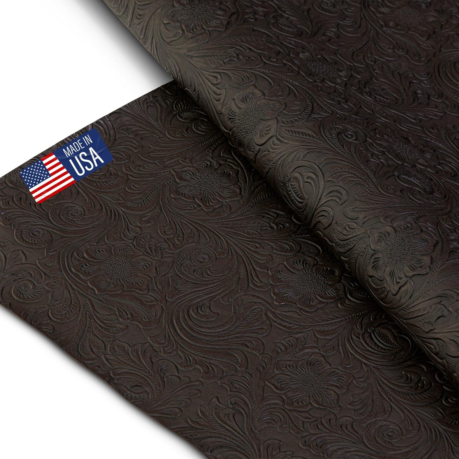 Tooled Faux Leather Western Cowboy Fabric for Crafting Projects