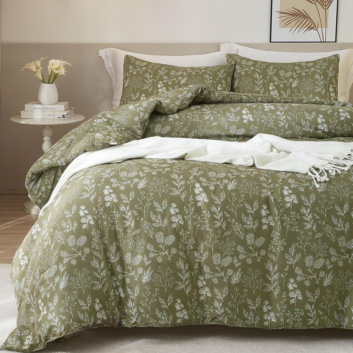 HighBuy Olive Green Comforter Set Twin XL for All Seasons