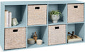 Kids Bookcase 8-Cube Storage Organizer - Customizable Light Blue