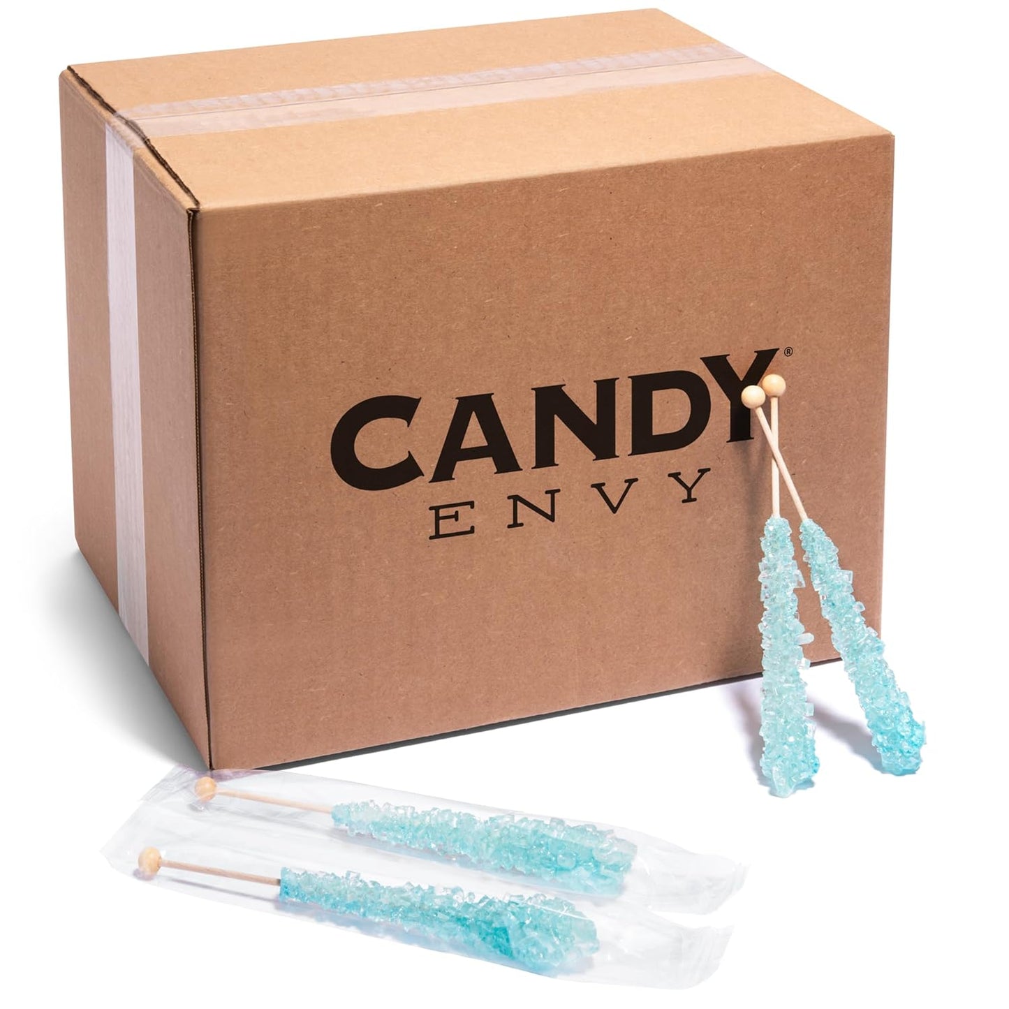 Light Blue Rock Candy Sugar Sticks for Sweet Nostalgia