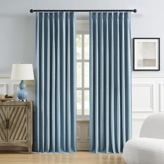 DUALIFE Light Dusty Blue Curtains for Elegant Living Spaces