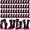 Breast Cancer Awareness Crew Socks 60 Pairs for Women - Bulk Pink