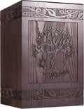Cremation Urn for Human Ashes Tree of Life Wooden Urn - 222 cu in