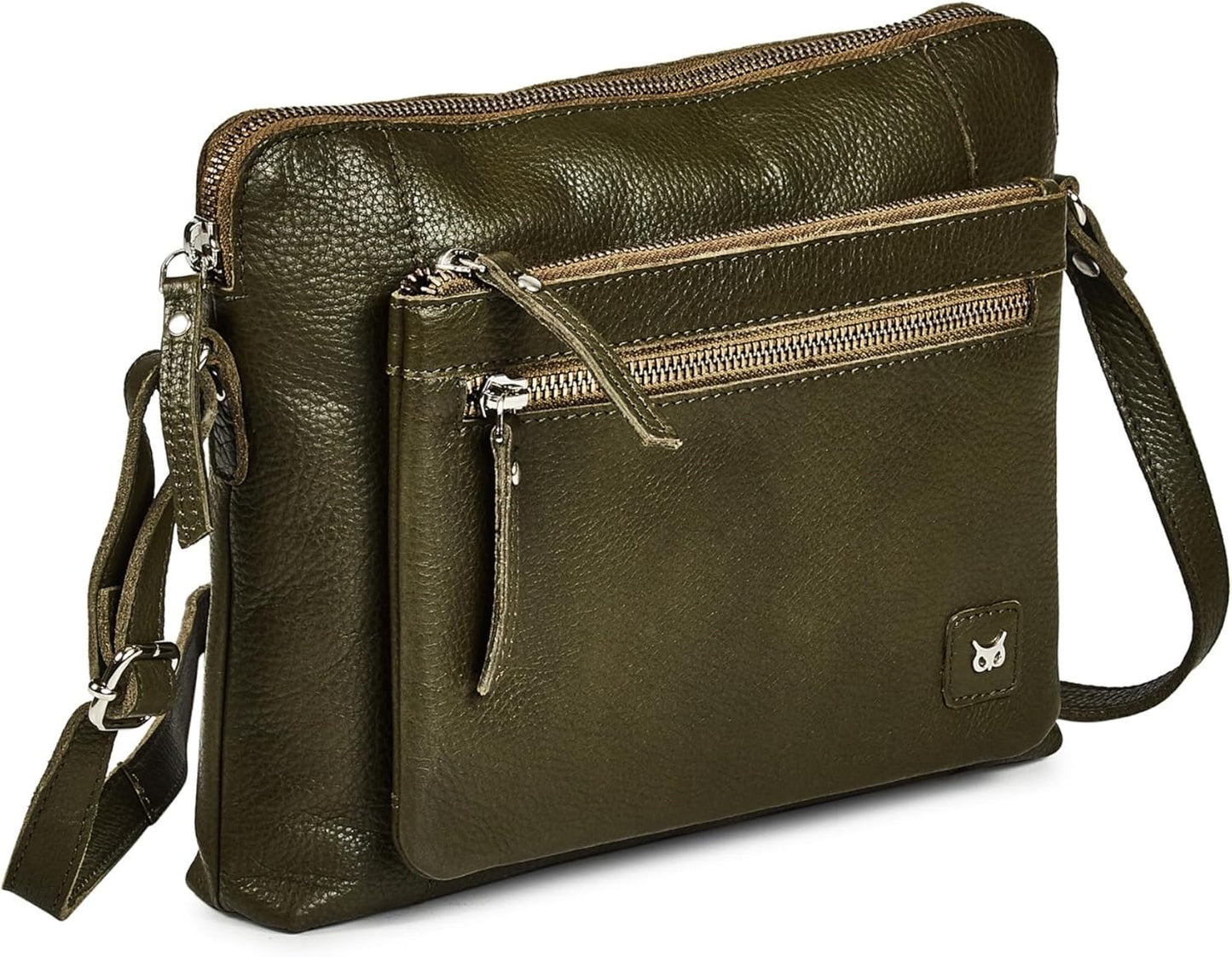 Small Soft Pebbled Real Leather Crossbody Handbag for Daily Use