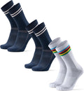 Cycling Socks 3-Pack Crew Length for Men & Women - Cushioned