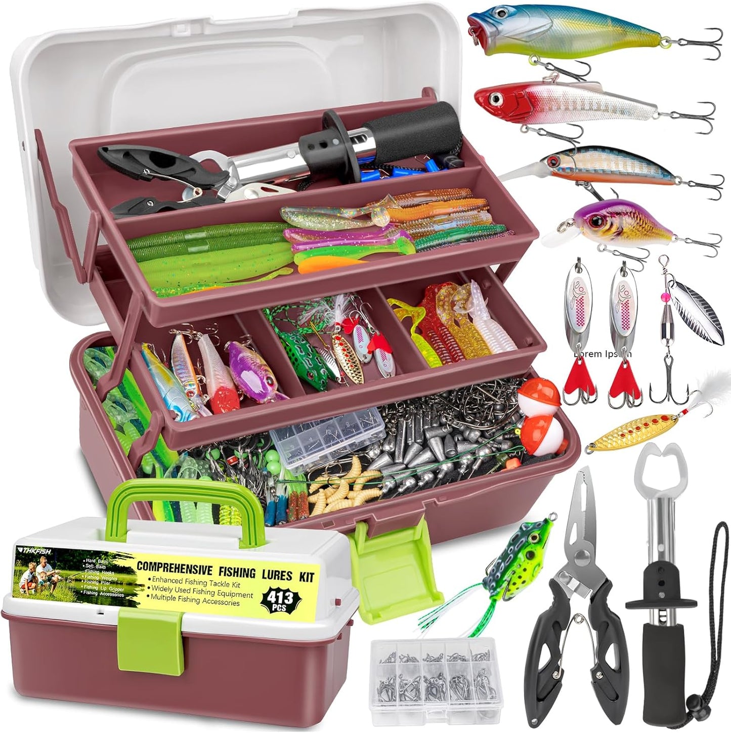 THKFISH Fishing Lures Kit for Freshwater Tackle Box Gear