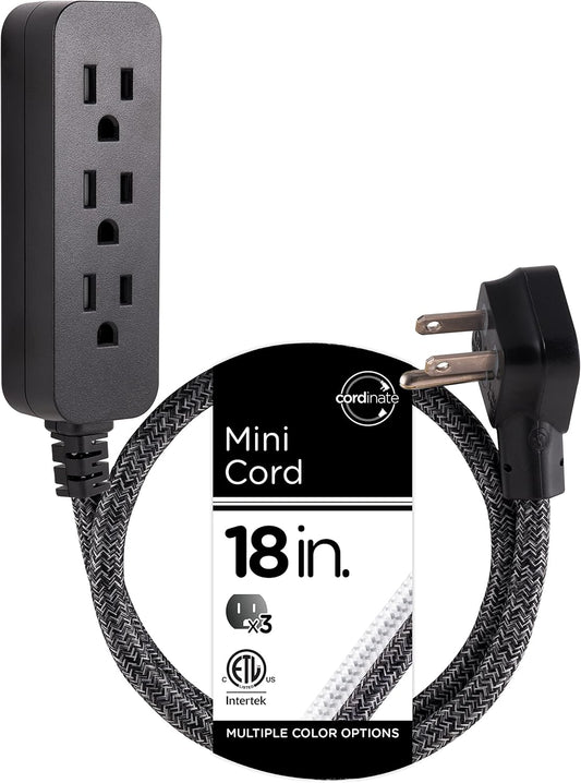 Stylish & Safe: Cordinate Mini Power Strip - Black
