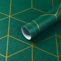 Safiyya Peel and Stick Gold and Dark Green Geometric Wallpaper