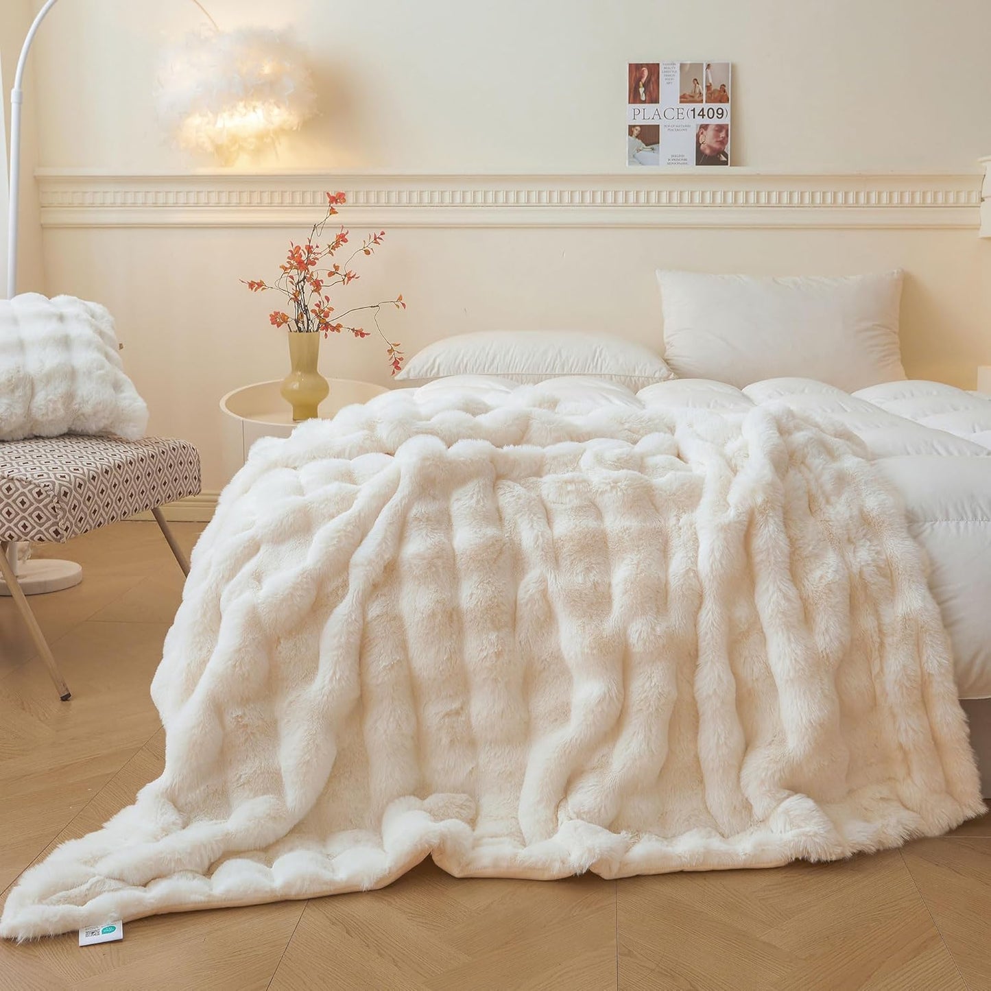 Luxury Fluffy Faux Rabbit Fur Blanket for Cozy Home Decor