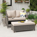 OC Orange-Casual 2-Piece Wicker Loveseat and Coffee Table Set