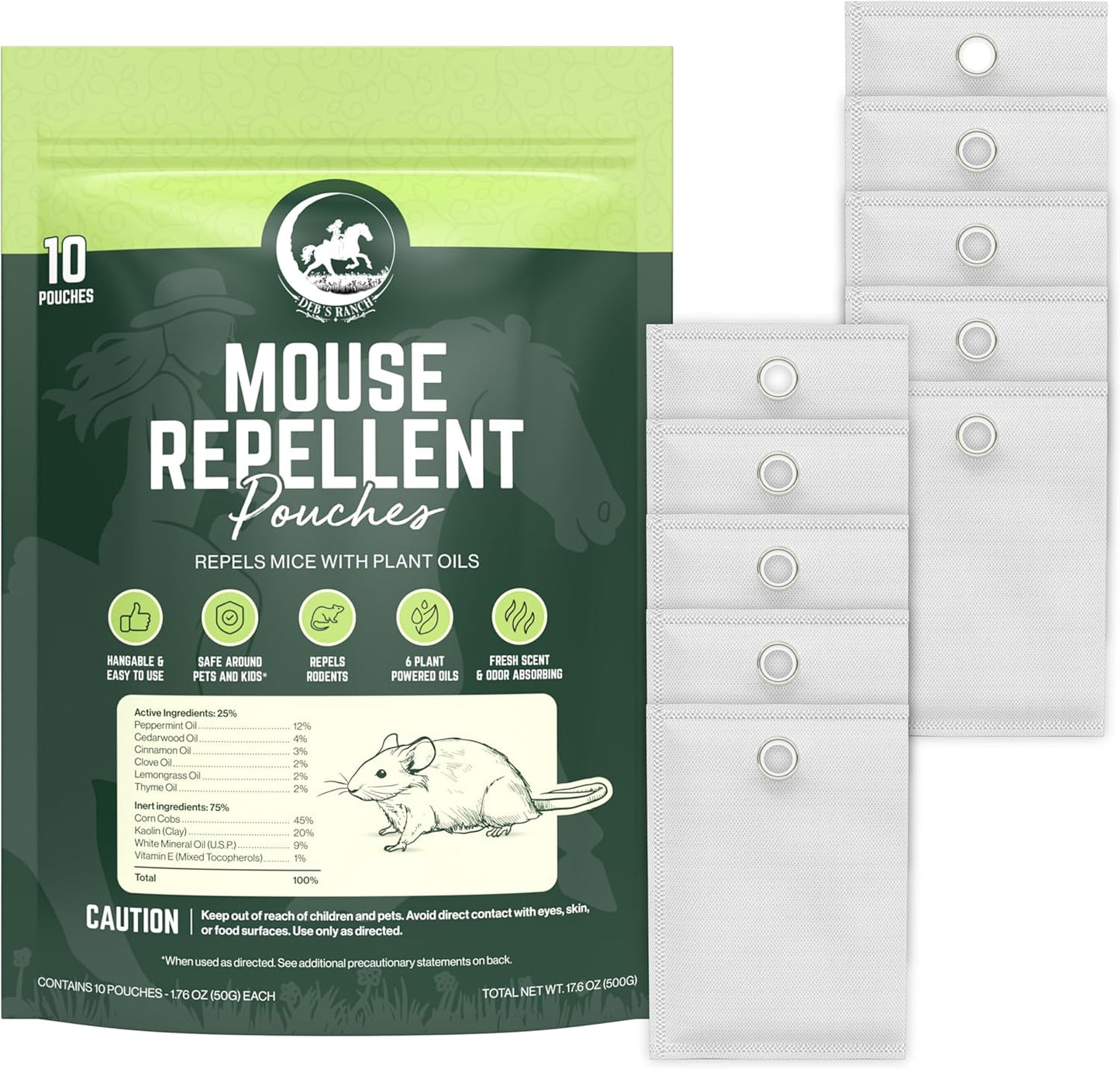 Cinnamon & Peppermint Mouse Repellent Pouches for Rodent Control