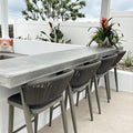 PURPLE LEAF Modern Aluminum Rattan Bar Stool Set of 2