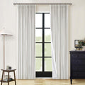 100% Blackout Pinch Pleated Linen Curtains 84 in Length - Room