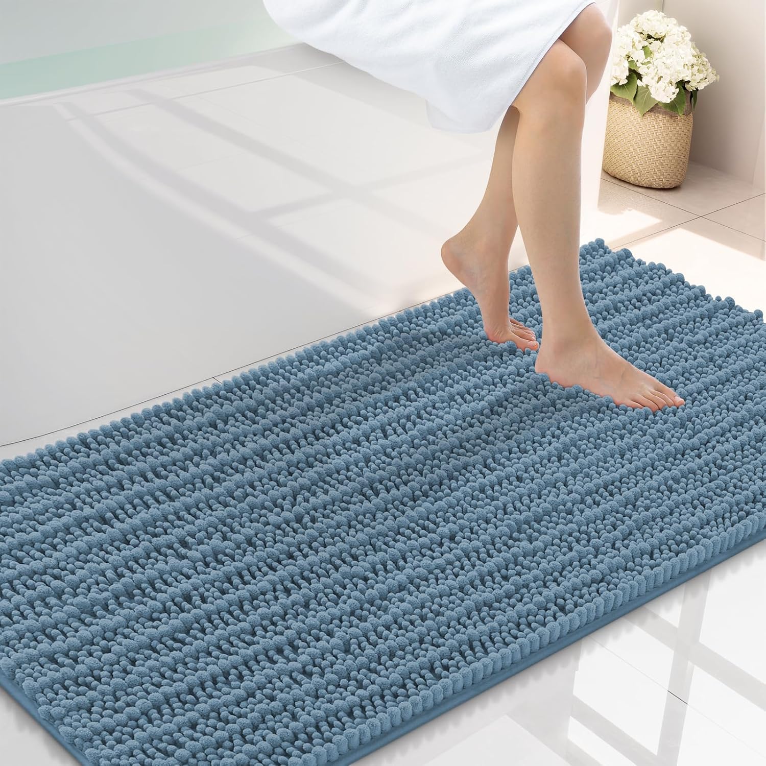 Smiry Bathroom Rugs Mat 44x24 - Soft Absorbent Chenille Mats