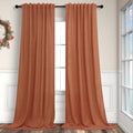 Boho Curtains Rust Terracotta 2 Panels 52 x 96 in - Light Filtering