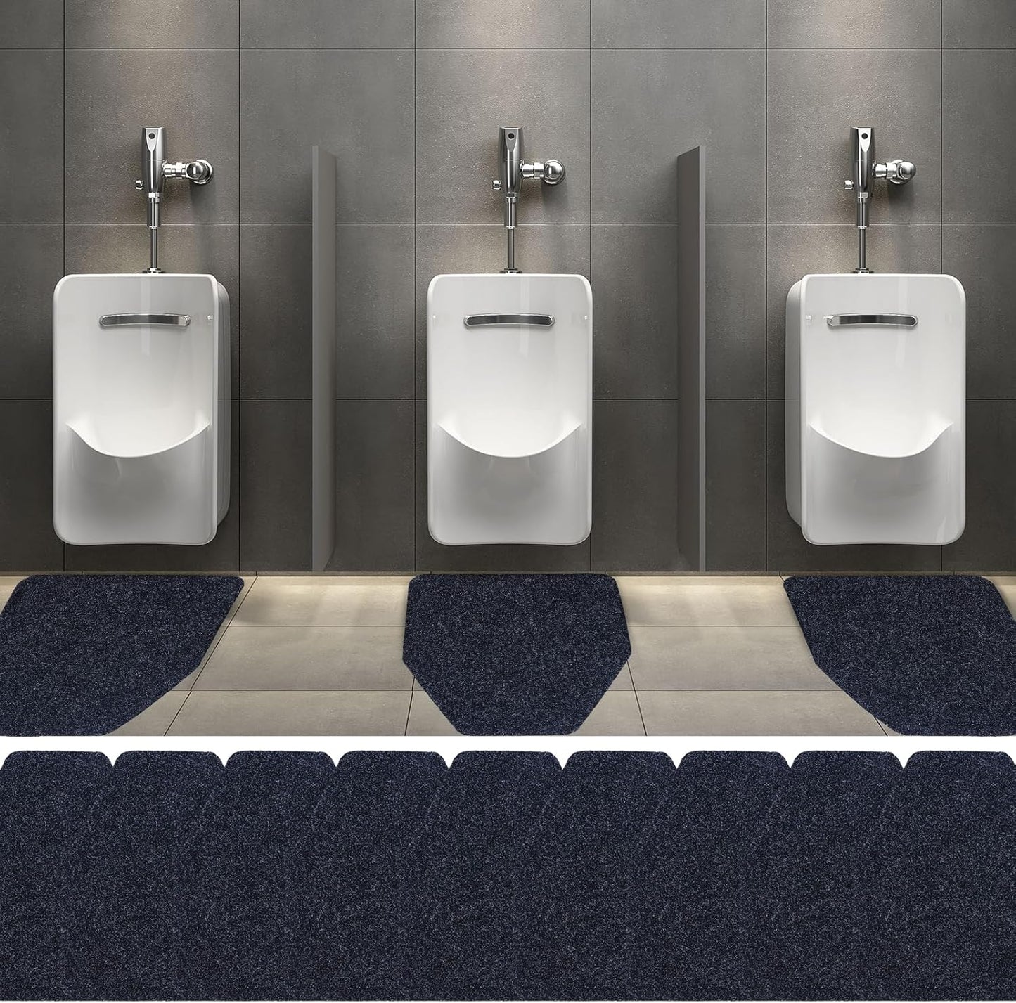 Basima Urinal Mats for Men Bathroom 12 Pack Washable Bulk