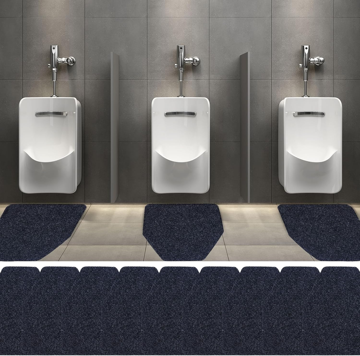 Basima Urinal Mats for Men Bathroom 12 Pack Washable Bulk