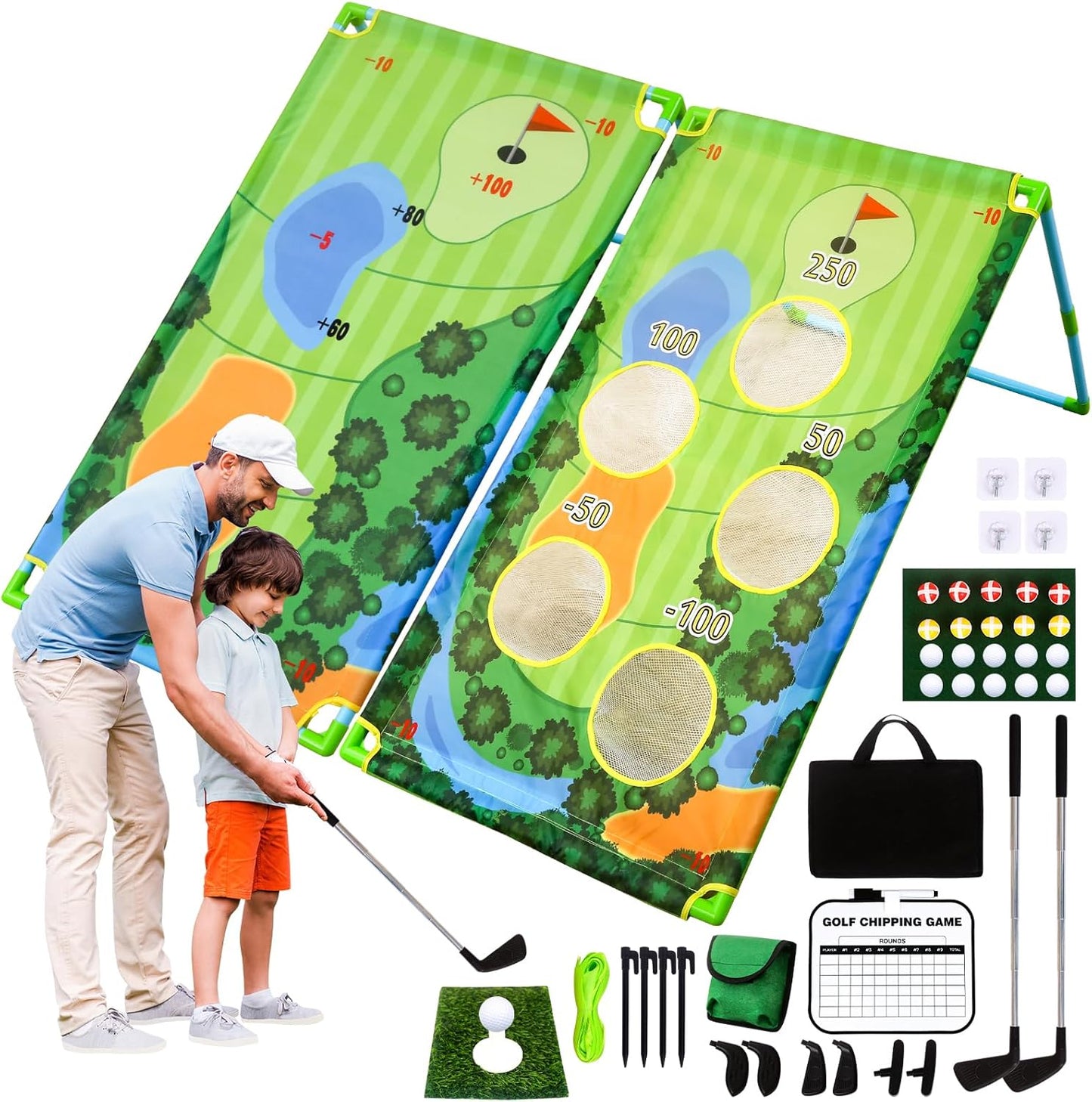 Golf Chipping Mat with Stick Stand - Improve Your Swing!
