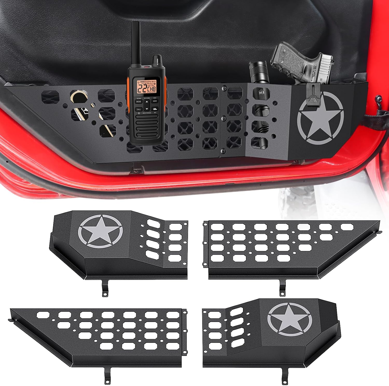 Metal Front Door Pocket Storage Box for Jeep Wrangler JL & Gladiator