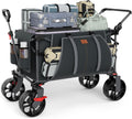 Folding Push Wagon with Brakes and All-Terrain Wheels - Versatile
