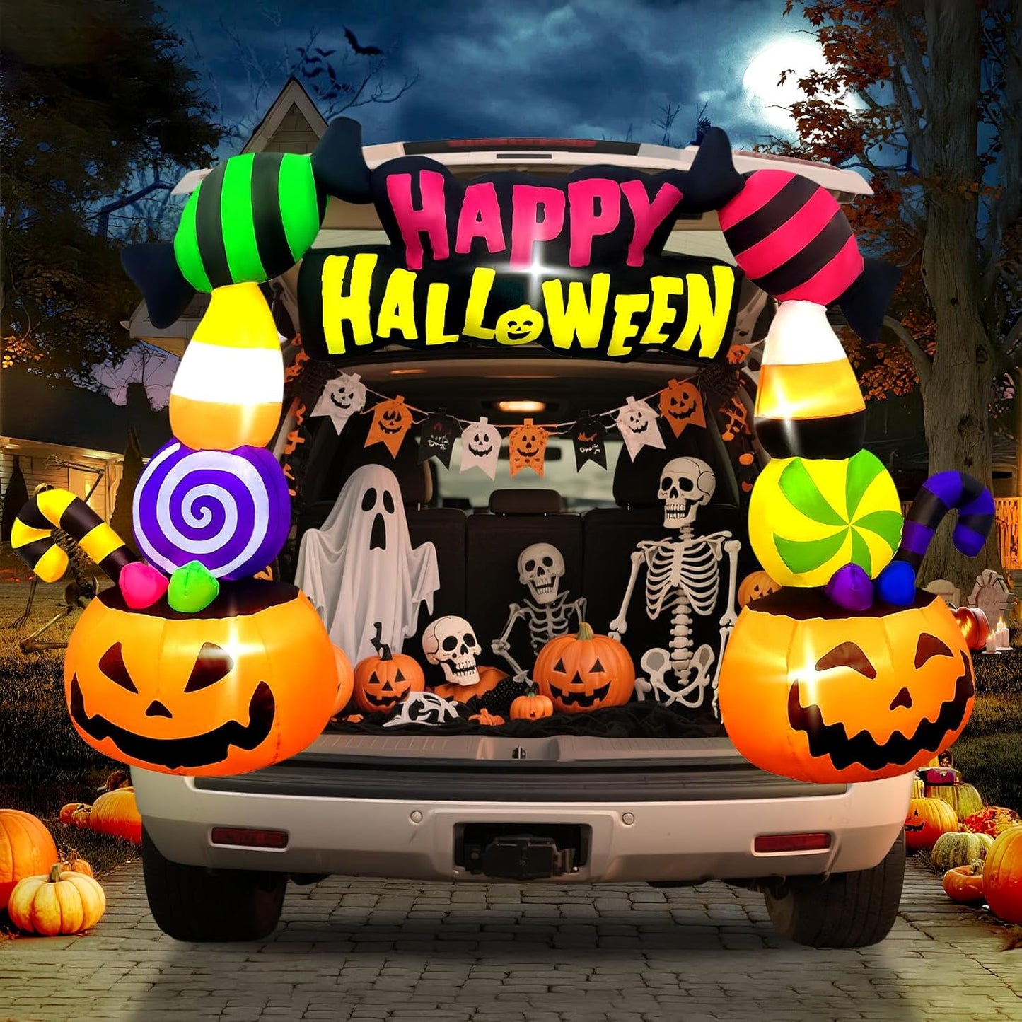 Halloween Inflatable Candy Pumpkin Arch for Car Decorations