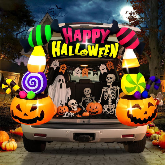 Halloween Inflatable Candy Pumpkin Arch for Car Decorations