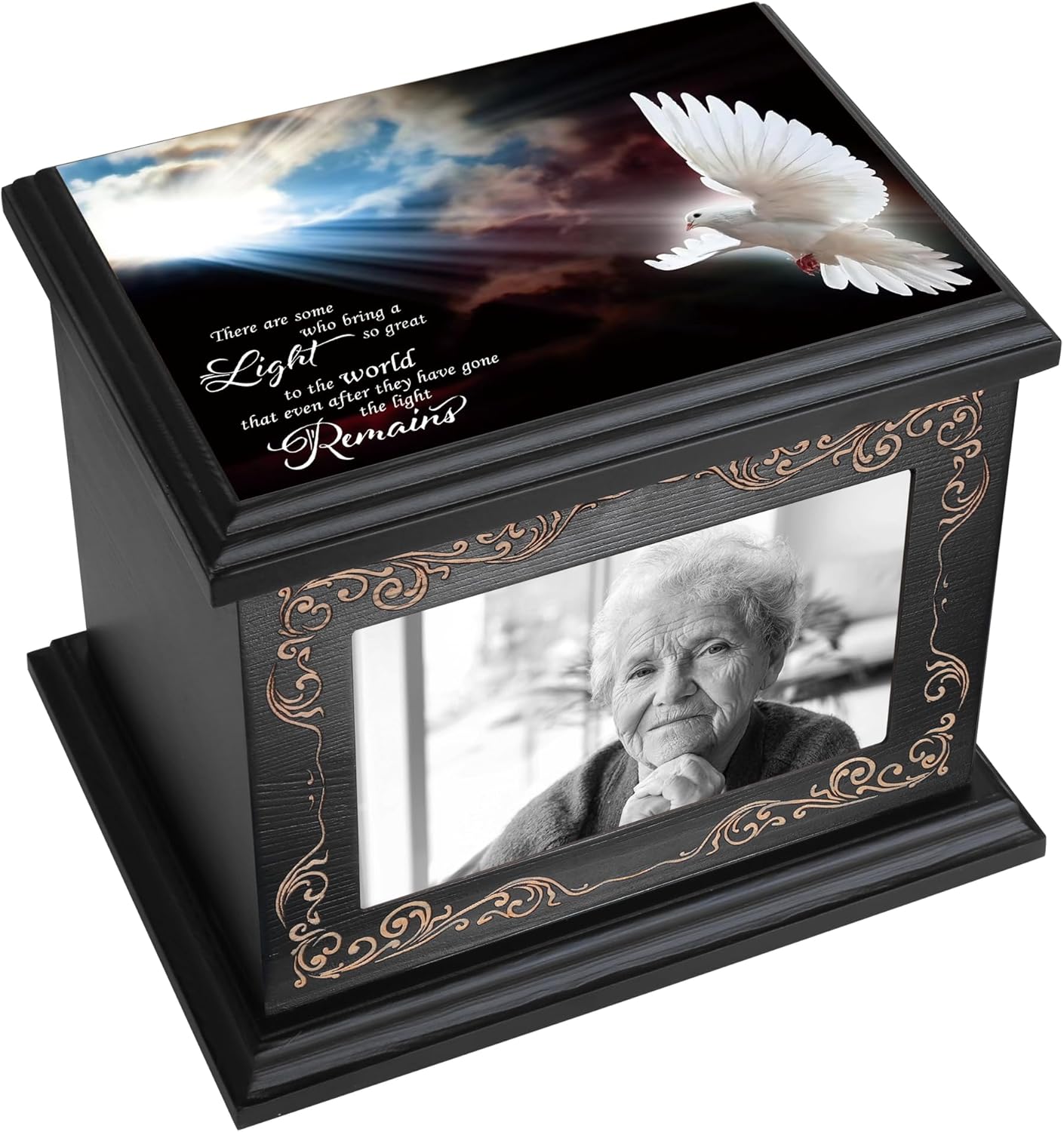 Cremation Urns for Human Ashes with Photo Frame and Wood Design