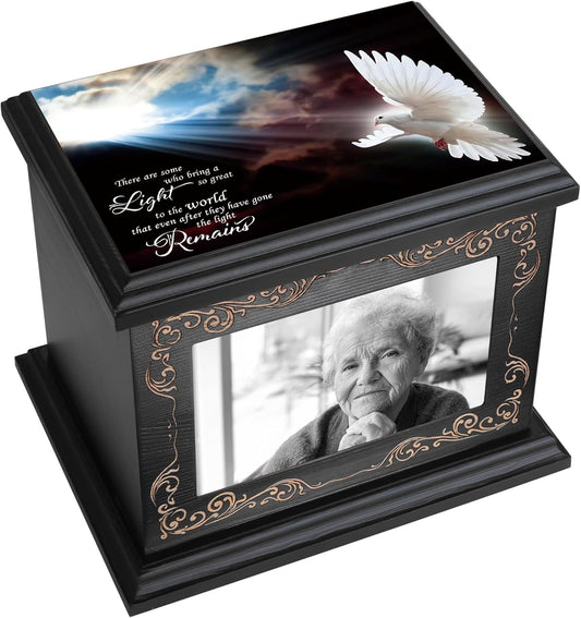 Cremation Urns for Human Ashes with Photo Frame and Wood Design