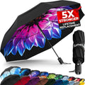 TUMELLA Compact Windproof Travel Umbrella - Small, Automatic