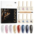 CANNI Cat Eye Gel Nail Polish Set - 8 Colors, Magnetic Effect