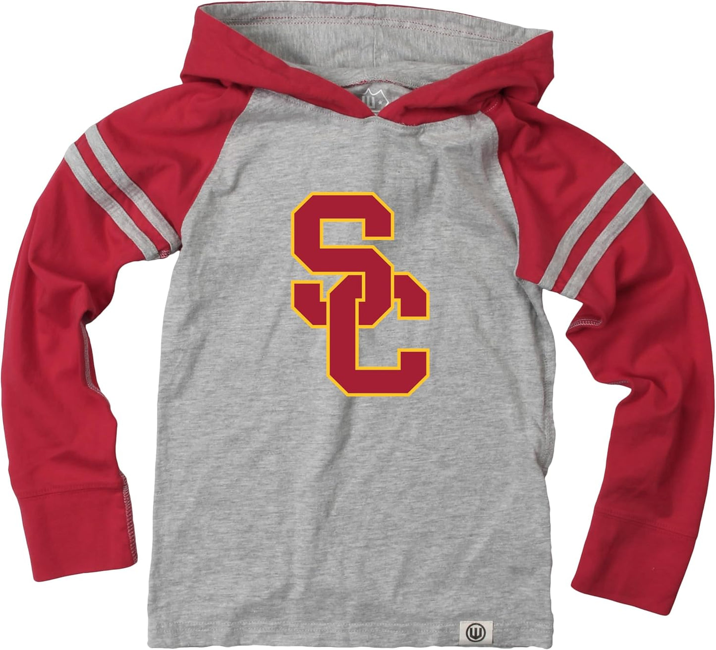 Wes and Willy Youth Boys College Long Sleeve Hooded T-Shirt