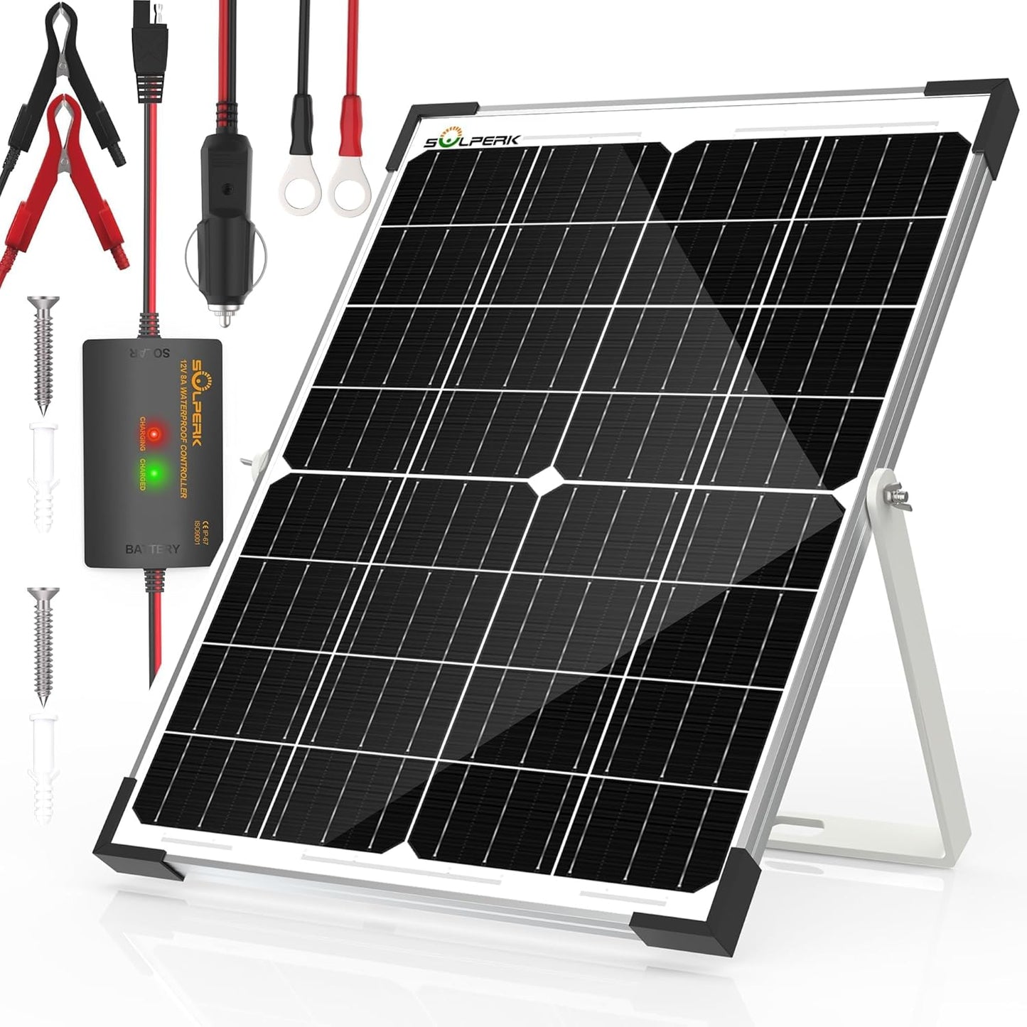 25W 12V Solar Battery Charger Kit for RV, Boat, and More