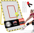 7x4 ft Volleyball Rebounder Net with PU Ball and Stakes - Adjustable