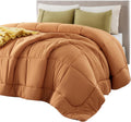 Bedsure Twin Comforter Duvet Insert Burnt Orange - All-Season Quilted