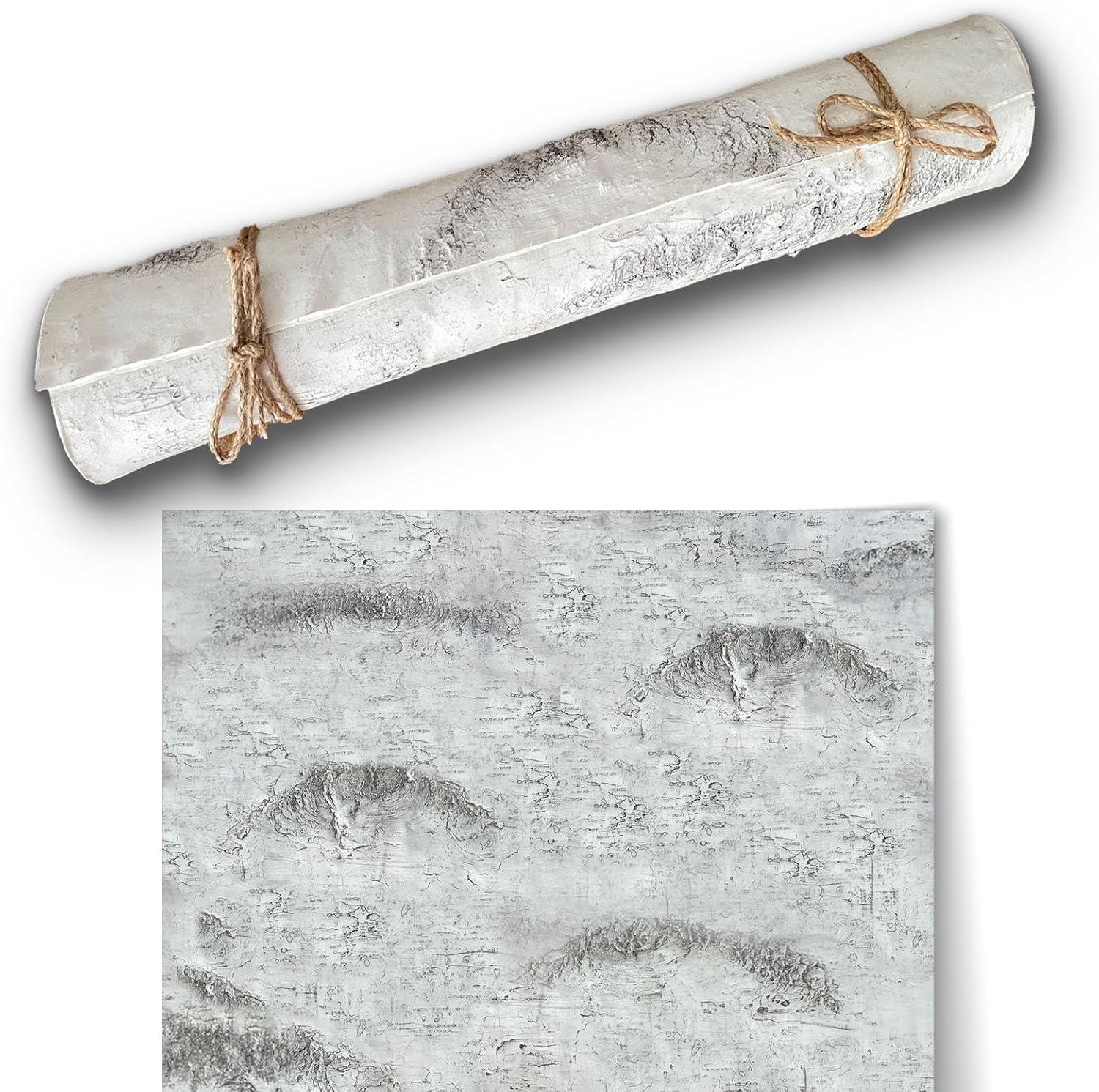 Artificial Birch Bark 3D Realistic Texture for Home Decor