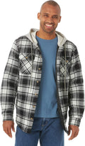 Men's Quilted Lined Flannel Shirt Jacket with Hood - Warm