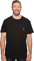 Men's Solid Cotton Crew Neck Pocket T-Shirt - Stretch Fit
