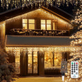 Icicle LED Christmas Lights Outdoor 520 LED 49.2FT - Warm White