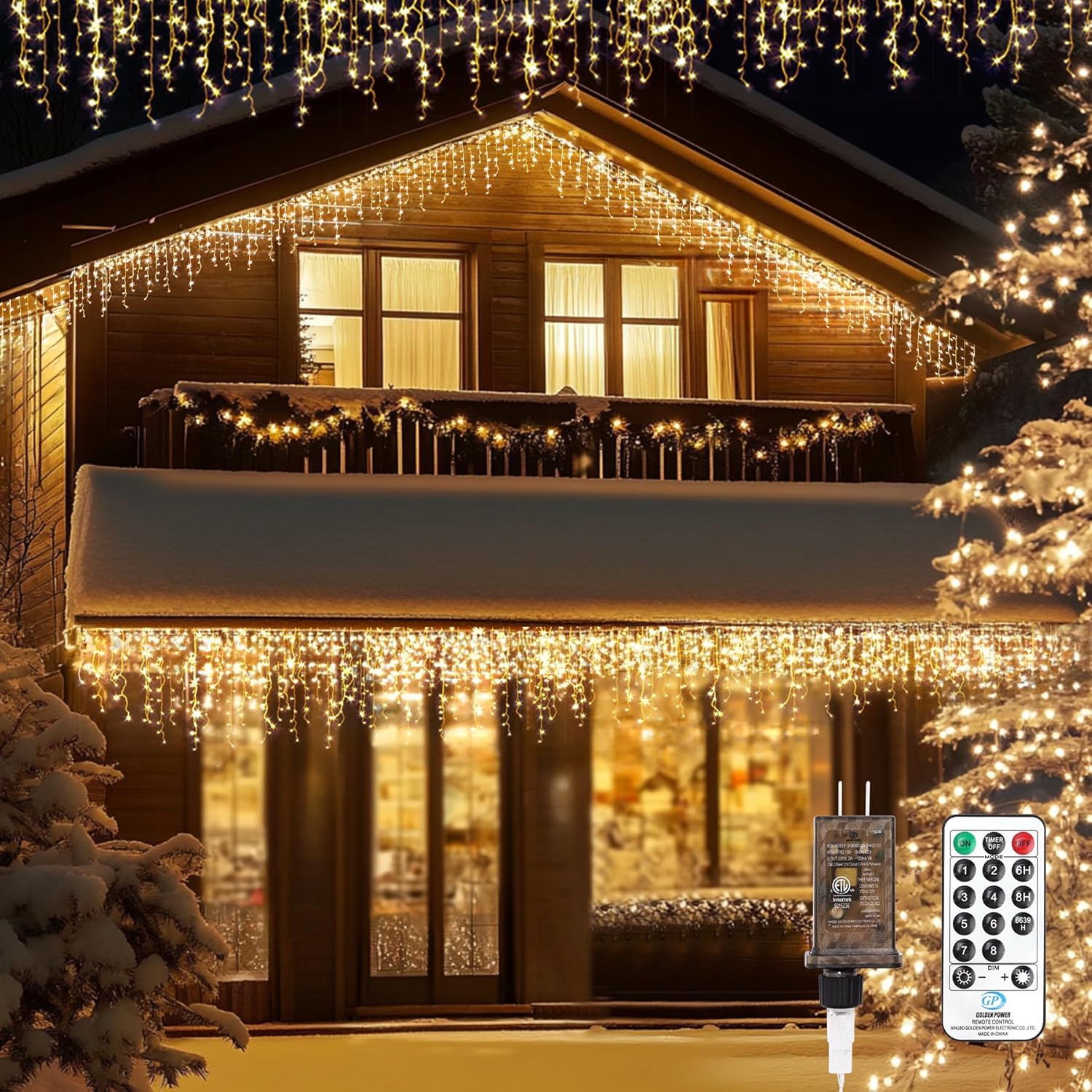 Icicle LED Christmas Lights Outdoor for Holiday Decor and More