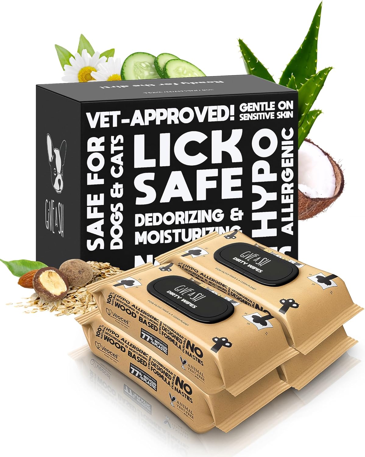 Lick-Safe Pet Wipes for Dogs & Cats - Vet-Approved & Hypoallergenic