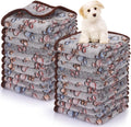 Chumia 40 Pcs Pet Fleece Blankets Paw Print - Multipack for Small Pets