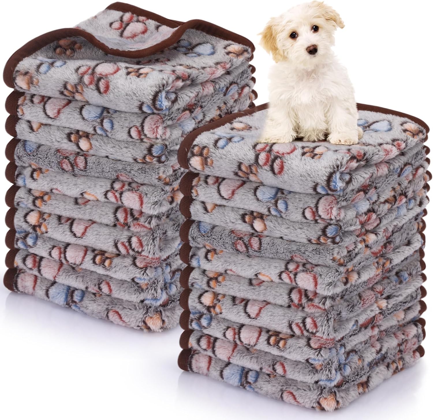 Chumia 40 Pcs Soft Fluffy Fleece Blankets for Pets Warm Bed Mat