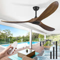 Haipeel 60in Wood Ceiling Fan no Light - Quiet, Efficient Airflow