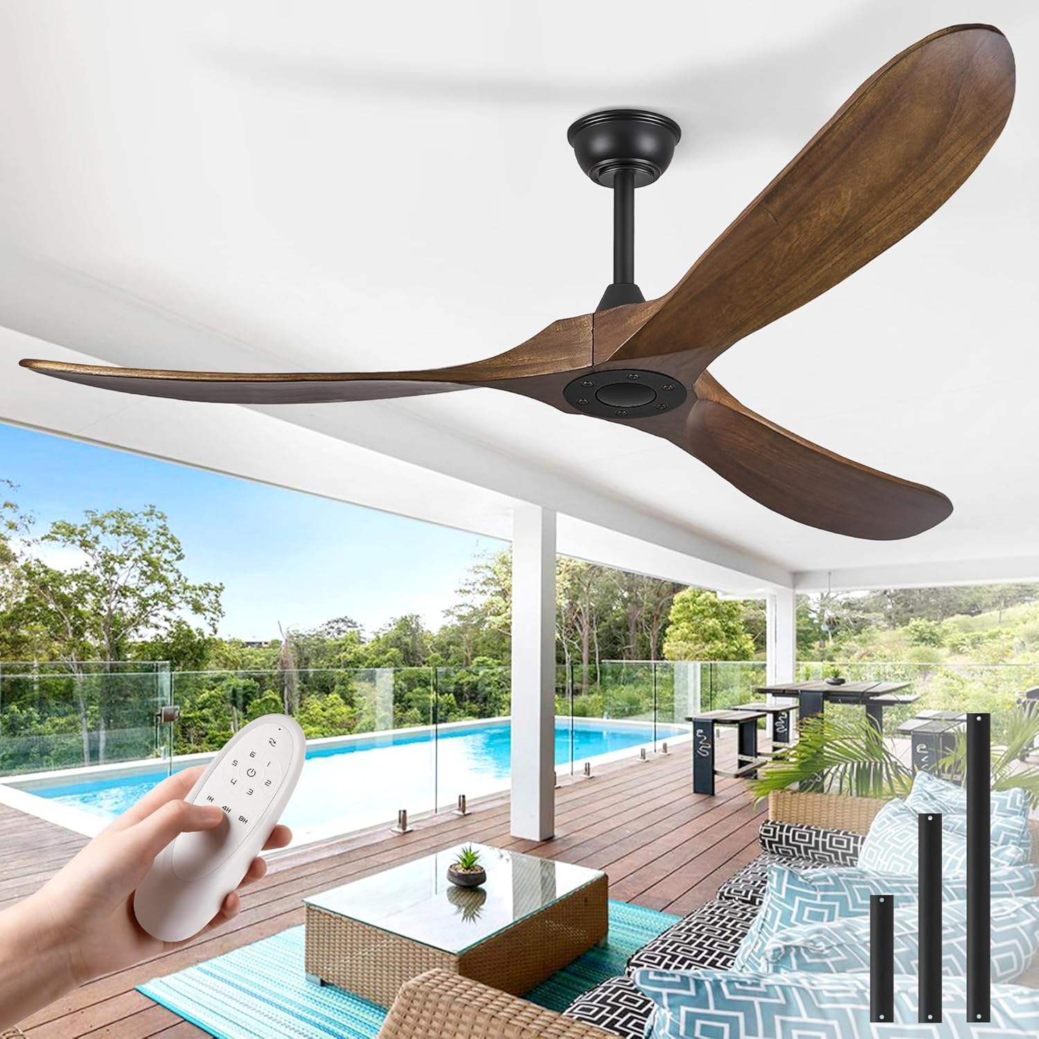Haipeel 60 Inch Ceiling Fan with Remote Control for Modern Homes