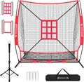 BAGAIL 7x7 ft Baseball Practice Net with Bow Frame - Portable Training
