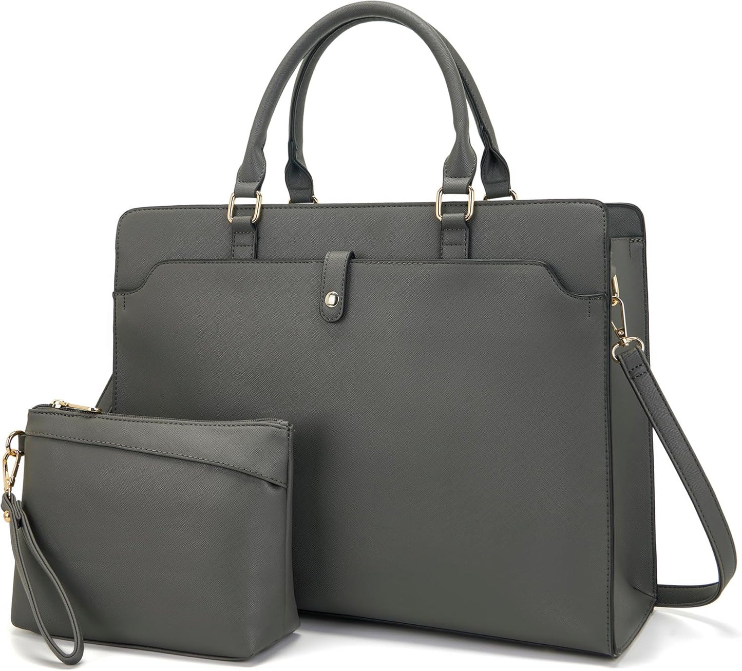 YZAOLL 15.6 Vegan Leather Laptop Bag for Women - Stylish & Practical
