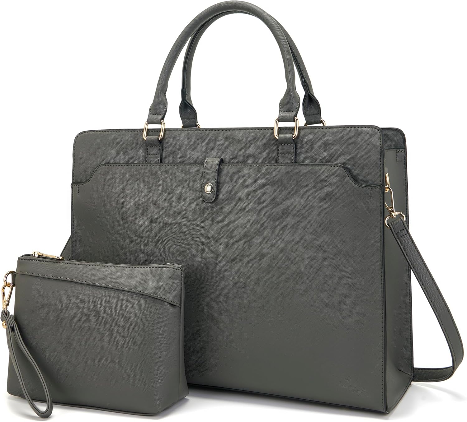 YZAOLL 15.6 Vegan Leather Laptop Bag for Women - Stylish & Practical