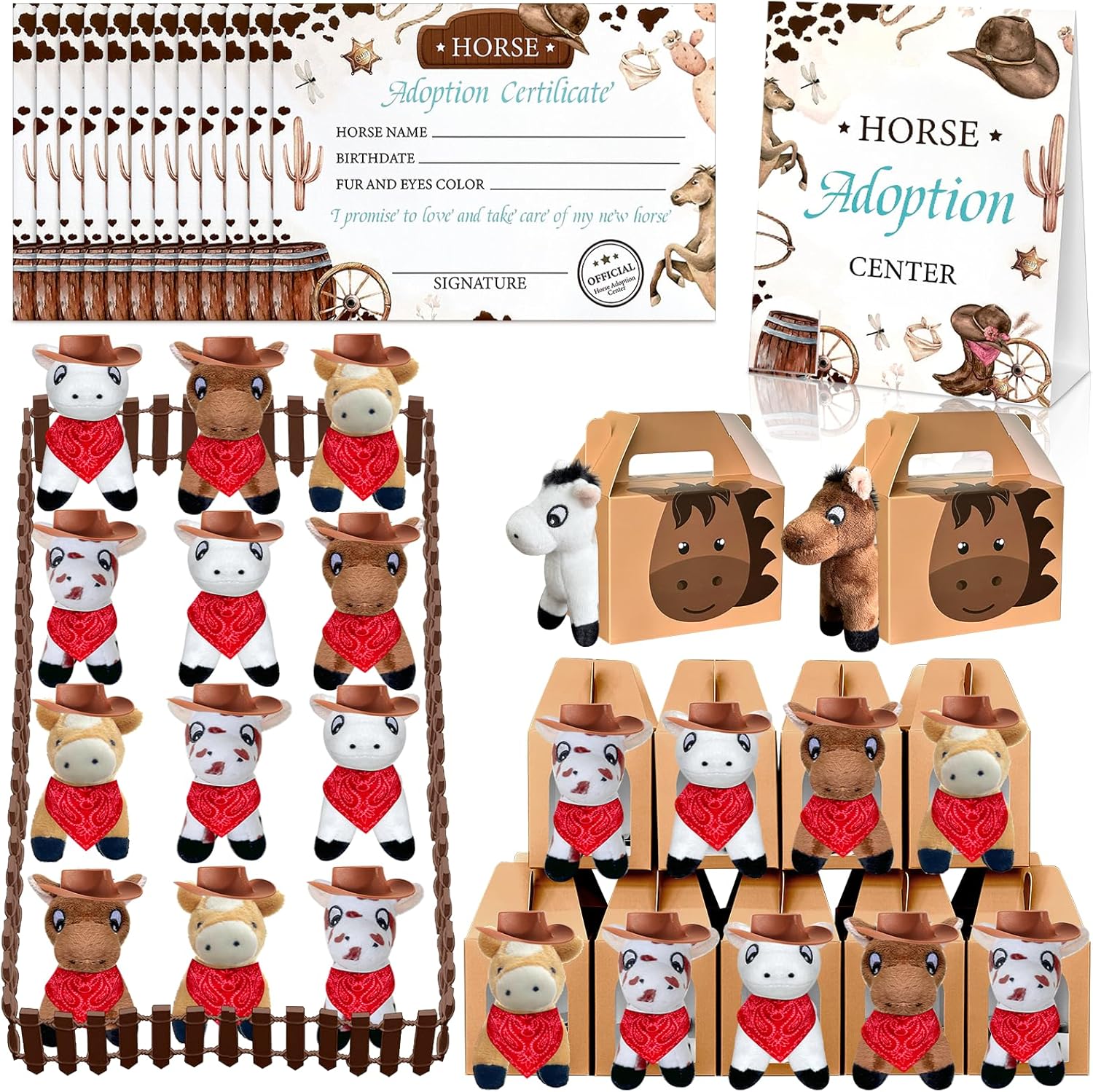 62 Pcs Adopt a Horse Party Favors for Animal Lovers Events
