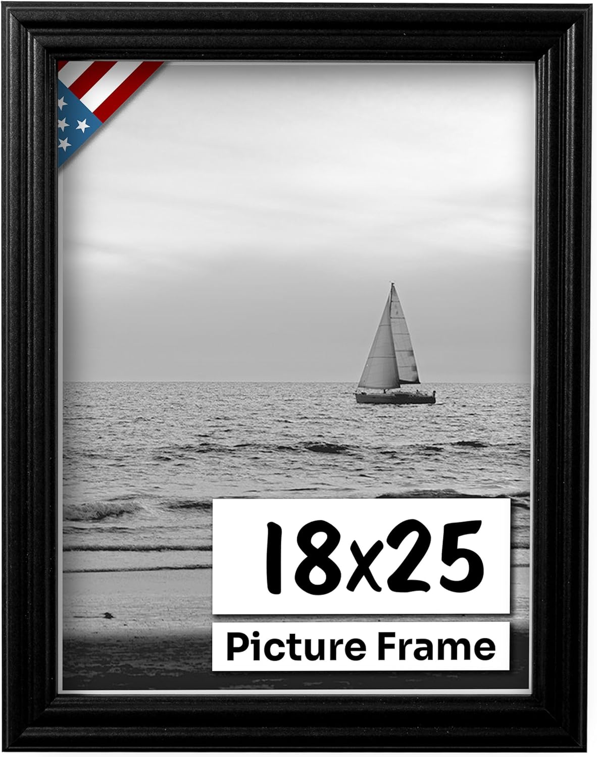 Black 18x25 Picture Frame - Handmade Solid Wood Wall Decor